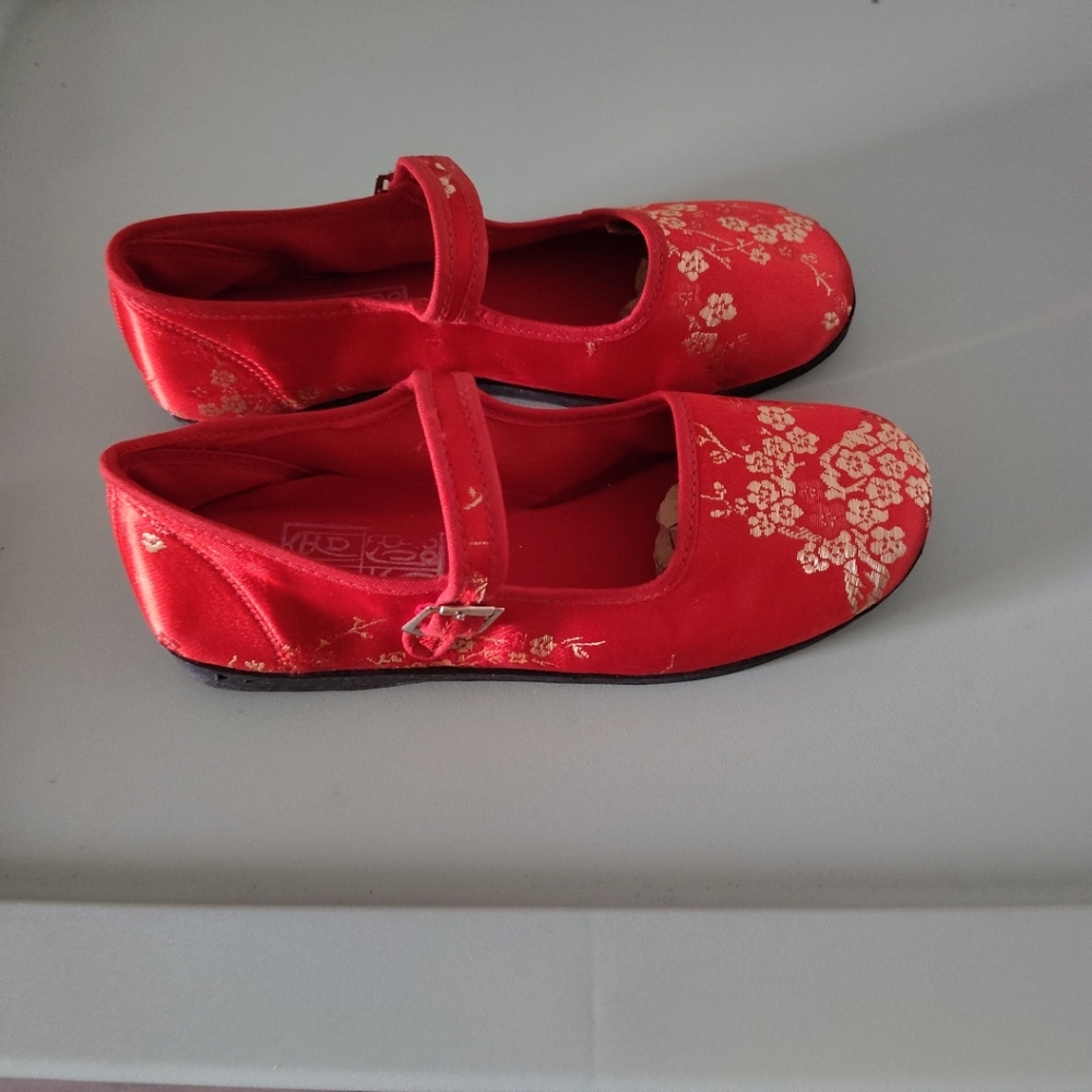 NWOT Chinese Mary Jane Floral Brocade Shoes Size 6 - Picture 3 of 6